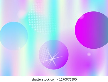 Memphis holographic simple vector background. Horizontal gradient hipster color overlay. Geometric minimal corporate identity holograph pattern. Chaotic bauhaus funky falling memphis layout.