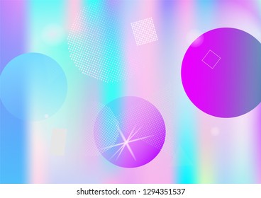 Memphis holographic simple vector background. Horizontal gradient hipster color overlay. Geometric abstract corporate identity holograph pattern. Falling chaotic memphis dreamy wallpaper.