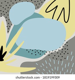 Ilustración de Memphis, composición abstracta, fondo geométrico para cubiertas y postales