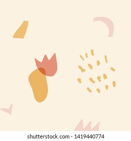 Memphis invitation background. Circle shape. Business concept. Presentation cover. Digital art. Retro bright backdrop. Paper art style.