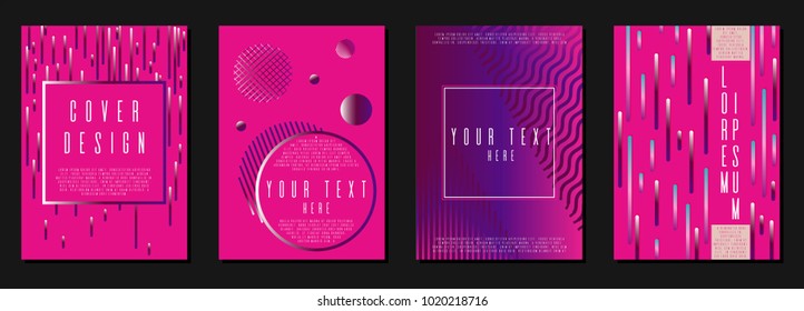 Memphis layout design for your business. Business card set. Can be used for poster, brochure, magazine, card, book, flyer, banner, anniversary. Trendy corporate style.