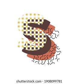 Memphis letter art style with layered texture. Decorative pattern initial letter vector design. Great for advertising,banner,brochure,textile,stationery,print,greeting card,packages,wrapping,etc.
