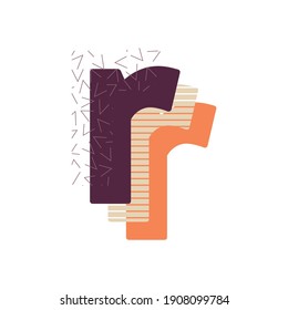 Memphis letter art style with layered texture. Decorative pattern initial letter vector design. Great for advertising,banner,brochure,textile,stationery,print,greeting card,packages,wrapping,etc.