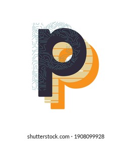 Memphis letter art style with layered texture. Decorative pattern initial letter vector design. Great for advertising,banner,brochure,textile,stationery,print,greeting card,packages,wrapping,etc.