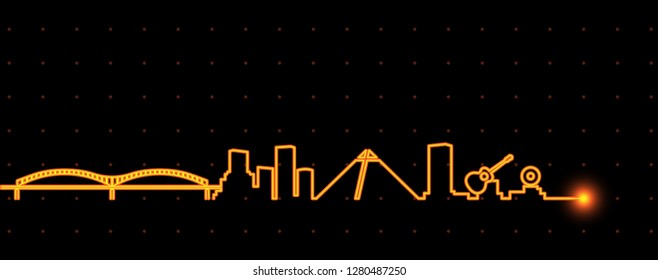 Memphis Light Streak Skyline