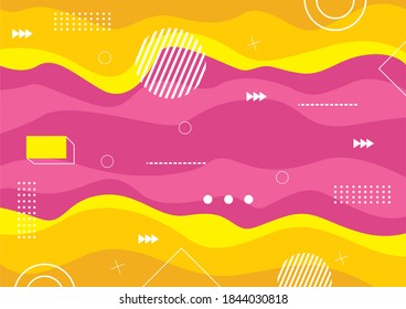 Memphis-Hintergrund für flüssige Strömung. geometrische Formen. Design-Elemente für Zeitschrift, Broschüre, Plakatwand, Verkauf