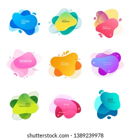 Memphis logo. Abstract decorative colored shapes paint design projects vector template