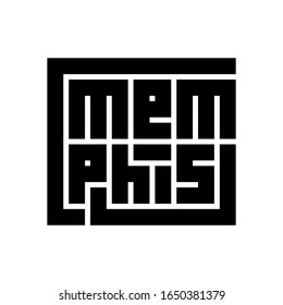 Memphis Logo in black color and block code style