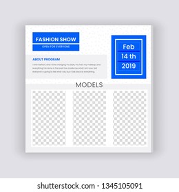 Memphis minimal square shape template .Corporate advertising template for social media stories. - Vector