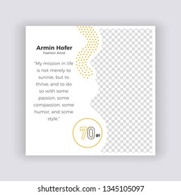 Memphis minimal square shape template .Corporate advertising template for social media stories. - Vector