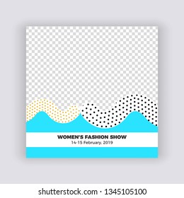 Memphis minimal square shape template .Corporate advertising template for social media stories. - Vector
