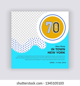 Memphis minimal square shape template .Corporate advertising template for social media stories. - Vector