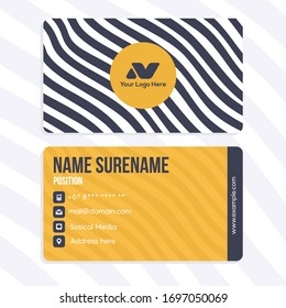 Memphis Modern Creative Stripes Wavy Business Card Name Card Template Design