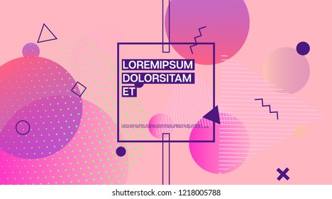 Memphis Modern Geometric Corporate Identity. Cool Minimal Cover, Trendy Elements, Business Template. Memphis Shape Futurist Corporate Identity Design. Vector Cover Presentation