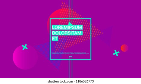 Memphis Modern Minimal Geometric Pattern. Cool Minimal Cover, Trendy Elements, Business Template. Memphis Shape Futurist Corporate Identity Design. Vector Cover Presentation