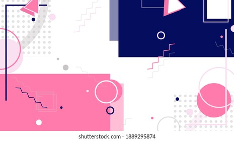 Fondo rosa blanco moderno Memphis