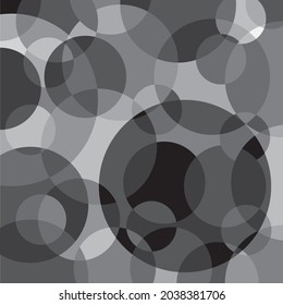 Memphis monochrome black and white abstract circle freeform shape art  background