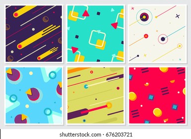 Memphis new style Large Background Design Collection of Colorful templates with geometric shapes, patterns trendy fashion 80's-90's. Ideal for ad, invitation, presentation Isolated Vector illustration