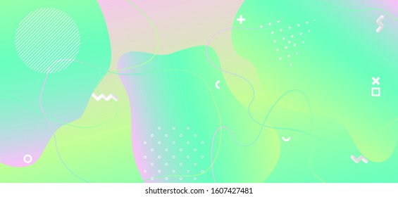 Memphis Pastel Background. Geometric Wave Cover. Green Funny Booklet. Modern Graphic Texture. Abstract Pastel Banner. Hipster Child Journal. Pink Funky Concept. Abstract Pastel Background.