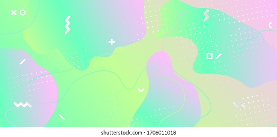 Memphis Pastel Poster. Geometric Fluid Shapes. Green Funky Layout. Trendy Graphic Ornament. Memphis Pastel Banner. Gradient Funky Journal. Pink Funny Layout. Memphis Pastel Background.