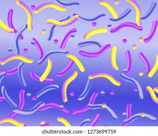 Memphis pattern. 3d fluid geometric shapes. Vector Illustration. Hipster style. Abstract colorful funky background.