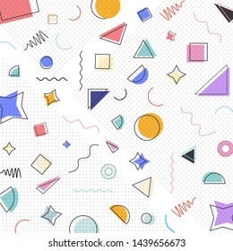 Memphis pattern 80's-90's styles  background. vector illustration