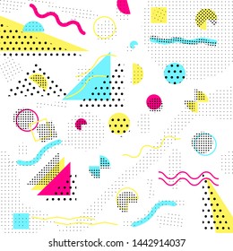 Memphis pattern 80's-90's styles  background. vector illustration