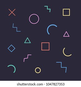 memphis pattern 80's-90's styles with different shapes. Trendy memphis style. Vector repeating texture.
