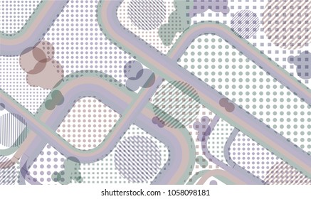 Memphis pattern. Abstract background with color lines and different elements for paper or print. Retro-Fututristic Background with Color Elements in Disco Style. Vector Texture.