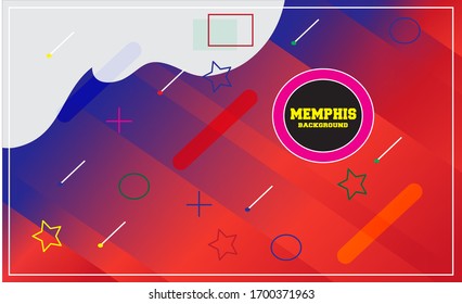 Memphis Pattern Background with gradation Color
