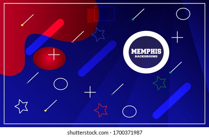 Memphis Pattern Background with gradation Color
