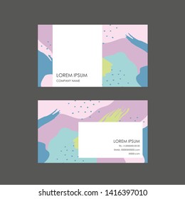Memphis pattern business card design, Clean visiting, Contact and name design template