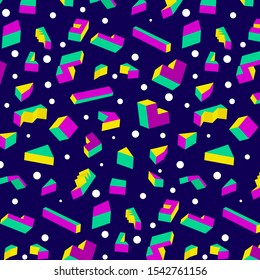 Memphis pattern design on blue background .vector illustrations