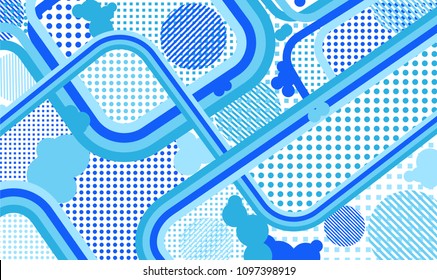 Memphis pattern. Disco background with color lines and different elements for paper or print. Retro Pattern with Color Elements for your Design. Vector Texture.