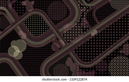 Memphis pattern. Disco background with color lines and different elements for banner or mobile application. Pop-Art Style. Vintage Background with Color Elements in Disco Style. Vector Texture.