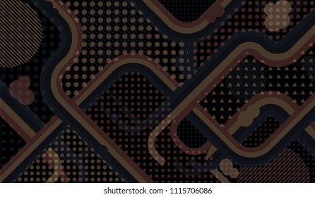 Memphis pattern. Disco background with color lines and different elements for banner or mobile application. Retro Pattern with Color Elements for your Design. Vector Texture.