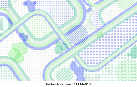 Memphis pattern. Disco pattern with color strips and different elements for paper or print. Retro Pattern with Color Elements for your Design. Vector Texture.