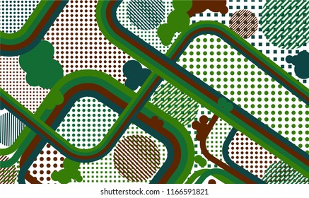 Memphis pattern. Disco pattern with color strips and different elements for card or flyer. Retro Pattern with Color Elements for your Design. Vector Texture.