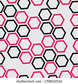 memphis pattern. geometric seamless pattern. pink and black vector pattern on grey background