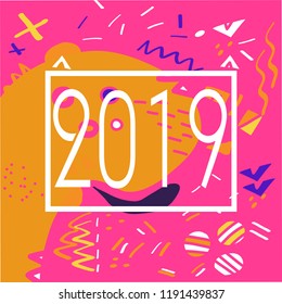 Memphis pattern of geometric shapes modern forbackground and postcards. Hipster poster, juicy, bright color background.
