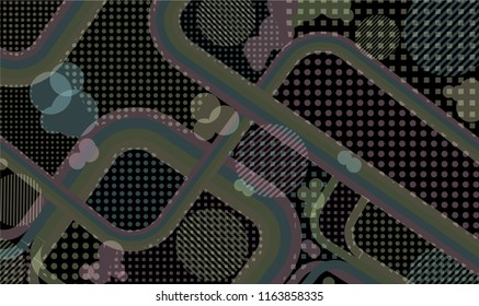 Memphis pattern. Modern background with color lines and different elements for card or flyer. Retro Pattern with Color Elements for your Design. Vector Texture.