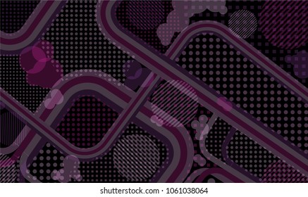 Memphis pattern. Retro background with color lines and different elements for banner or mobile application. Retro-Fututristic Background with Color Elements in Disco Style. Vector Texture.