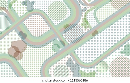 Memphis pattern. Retro background with color lines and different elements for banner or mobile application. Retro-Fututristic Background with Color Elements in Disco Style. Vector Texture.