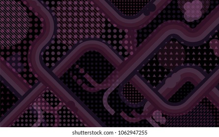 Memphis pattern. Retro pattern with color strips and different elements for banner or mobile application. Pop-Art Style. Vintage Background with Color Elements in Disco Style. Vector Texture.