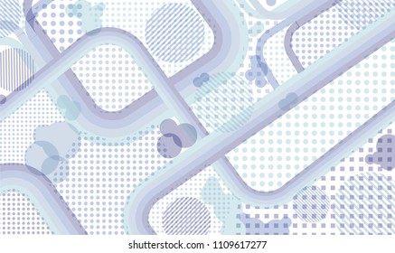 Memphis pattern. Retro pattern with color strips and different elements for banner or mobile application. Pop-Art Style. Vintage Background with Color Elements in Disco Style. Vector Texture.