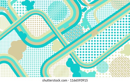 Memphis pattern. Retro pattern with color strips and different elements for banner or mobile application. Pop-Art Style. Vintage Background with Color Elements in Disco Style. Vector Texture.