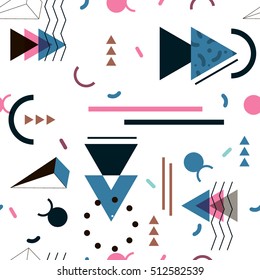 Memphis pattern seamless of geometric shapes
