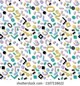 Memphis pattern. Seamless vintage background. Stock vector