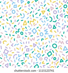 Memphis pattern. Seamless vintage background. Stock vector