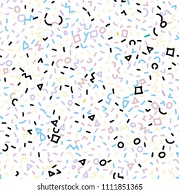 Memphis pattern. Seamless vintage geometric background. Stock vector